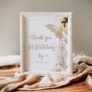 Poster Merci de papillon en or Boho pour flutter par