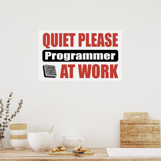 Poster Merci De Programmer Au Travail (Cuisine)