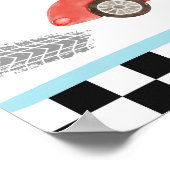 Poster Merci de Racing Over Race Car Two Fast Birthday (Coin)