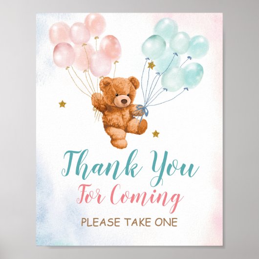 Poster Merci de révélation du genre de l'ours pour le sig (Devant)