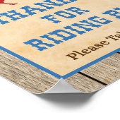 Poster Merci de Riding By Cowboy Western Sign (Coin)