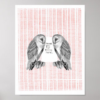 Poster merci d'être ici