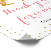 Poster Merci Dino rose et or pour la prochaine signature (Coin)