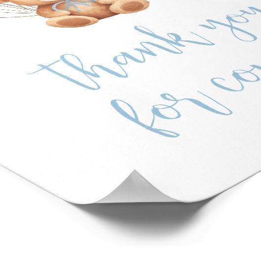 Poster Merci d'ours bleu Boho pour l'avenir (Coin)