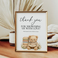 Merci Favor Nouveau Chapitre Ours Baby Shower