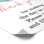 Poster Merci favorise l'éléphant fille signe baby shower (Coin)