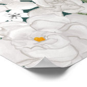 Poster Merci Floral à feuilles vertes et menu Mariage (Coin)