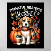 Poster Merci gracieux Beagle Chien Heureux Chute Y' (Devant)