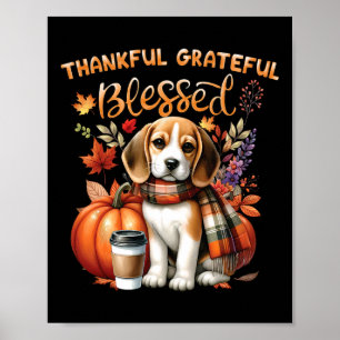Poster Merci gracieux Beagle Chien Heureux Chute Y'