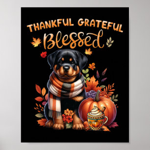 Poster Merci gracieux bienheureux chien Rottweiler automn
