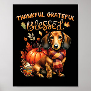 Poster Merci gracieux bienheureux Dachshund Chien Automne