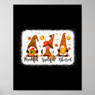 Poster Merci Grateful Bienheureux Gnomes Automne Merci