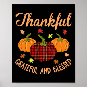 Poster Merci Gratuit Béni Soie Plaid Thanksgiving