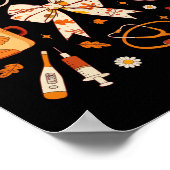 Poster Merci Infirmière Automne Stethoscope Coquette Bow (Coin)