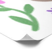 Poster Merci : Lapin avec des fleurs (Coin)