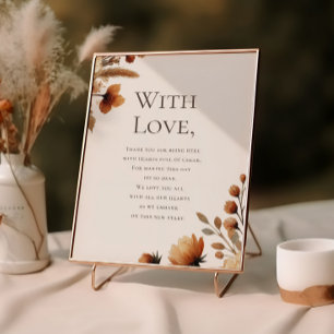 Poster Merci Mariage de bois de brume pour participation