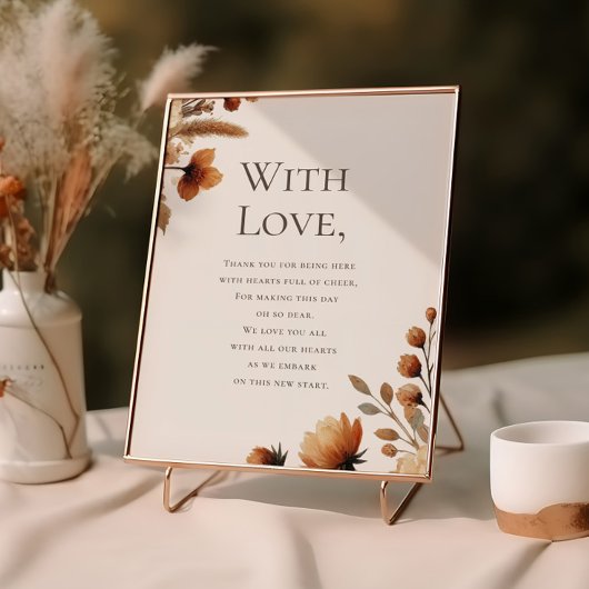 Poster Merci Mariage de bois de brume pour participation