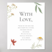 Poster Merci Mariage fleur sauvage pour participation (Devant)