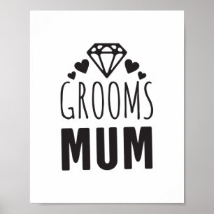 Poster Merci Mère de la mariée Groom Fête Florale Cadeau