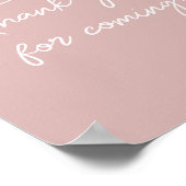 Poster Merci moderne de flocons de neige rose pour venir (Coin)