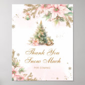 Poster Merci neige beaucoup baby shower arbre de Noël (Devant)