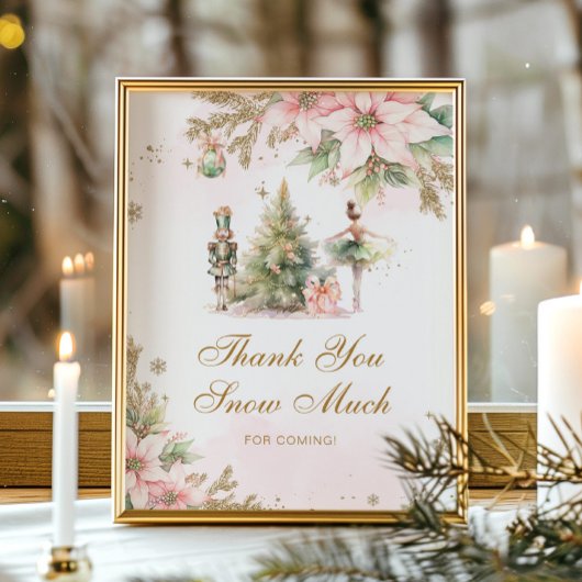 Poster Merci neige beaucoup hiver Onederland anniversaire