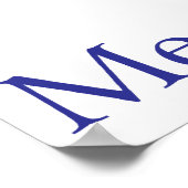 Poster Merci (noir et bleu001) Imprimer (Coin)