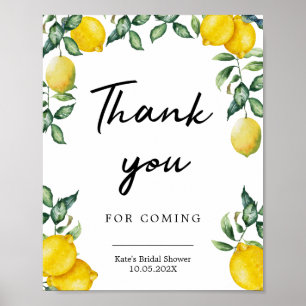 Poster Merci pancarte de fête aux citrons