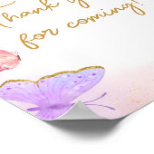 Poster Merci papillon rose violet or pour venir (Coin)