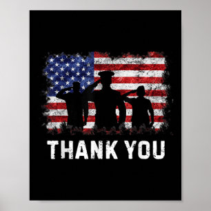 Poster Merci Patriotique Chemises Memorial Jour 4 Jul