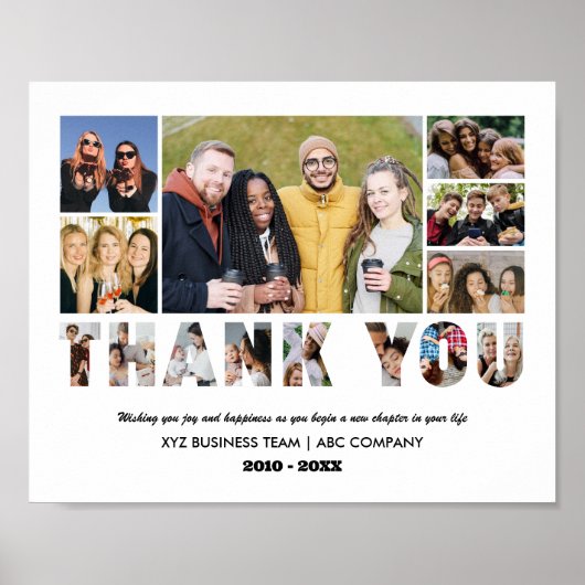 Poster Merci Photo Collage Farewell Retraite Party (Devant)