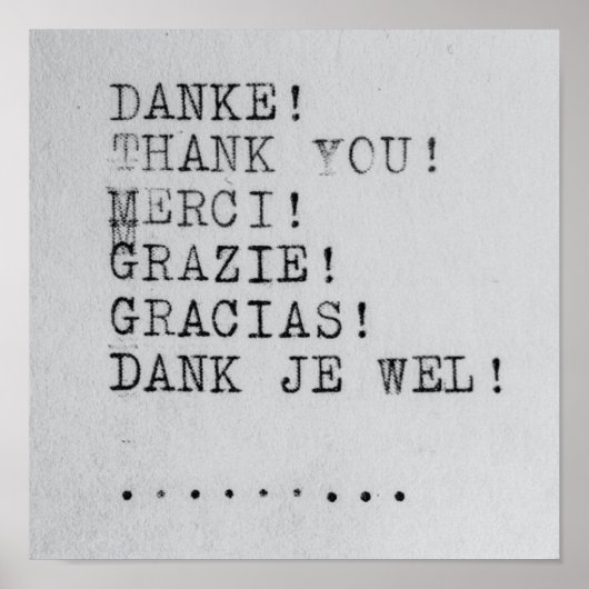 Poster Merci Plusieurs langues (Devant)