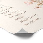 Poster Merci pour Baby shower Fleur sauvage (Coin)