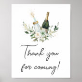 Poster Merci pour bébé Poppin' Bouteilles pour venir (Devant)