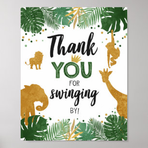 Poster Merci Pour La Balançoire Des Animaux Safari Annive