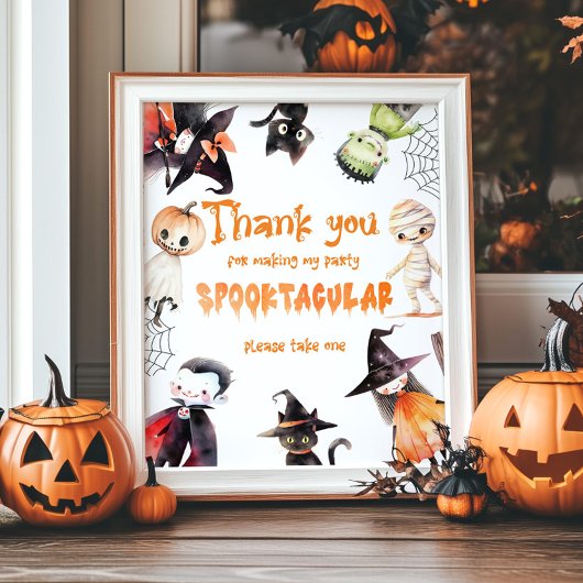 Poster Merci pour la fête costumée d'Halloween