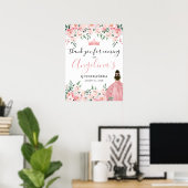 Poster Merci pour la fête des 15 ans rose (Bureau à domicile)