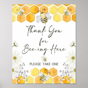 Poster Merci pour l'abeilles ici Honey Bee Sign