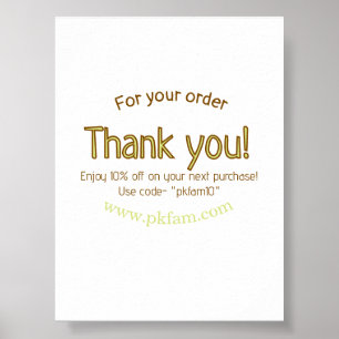 Poster Merci pour l'achat détail de l'entreprise familial