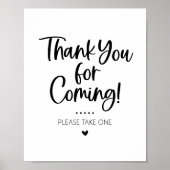 Poster Merci pour le panneau de table de préférence à ven (Devant)