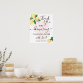 Poster Merci pour le signe rose citrons pour la mariée (Cuisine)