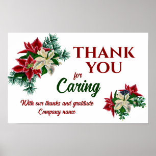 Poster Merci pour le soin Floral Poinsettia