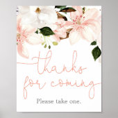 Poster Merci pour les faveurs à venir signe rose pâle flo (Devant)