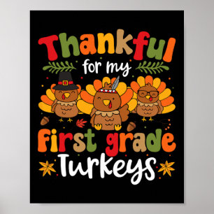 Poster Merci Pour Mes Dindons De Première Année Thanksgiv