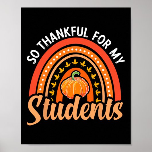 Poster Merci Pour Mes Étudiants Enseignant Thanksgiving T (Devant)