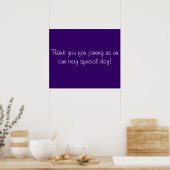 Poster Merci pour venir en violet et blanc (Cuisine)