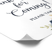 Poster Merci Pour Venir Faveur Sign Navy & Blush (Coin)