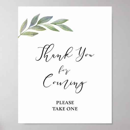 Poster Merci Pour Venir Symbole Faveur Olive Leaf (Devant)