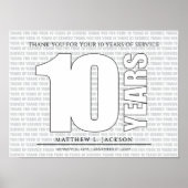 Poster Merci pour vos 10 Ans de Service (Devant)