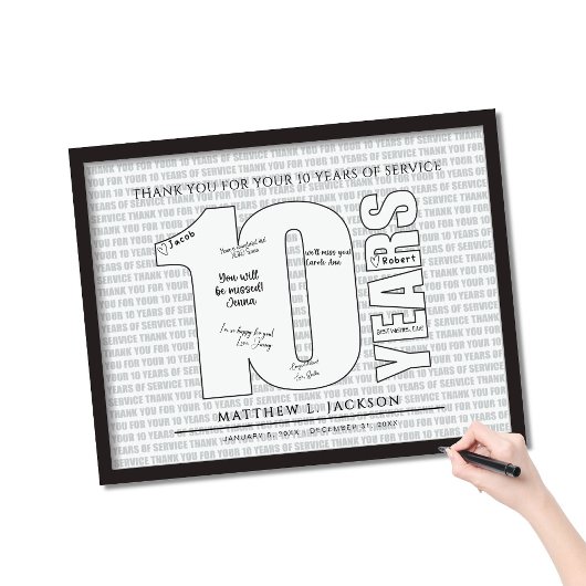 Poster Merci pour vos 10 Ans de Service